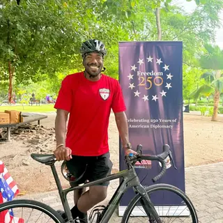 Triathlete Max Fennell at the Freedom 250 ride